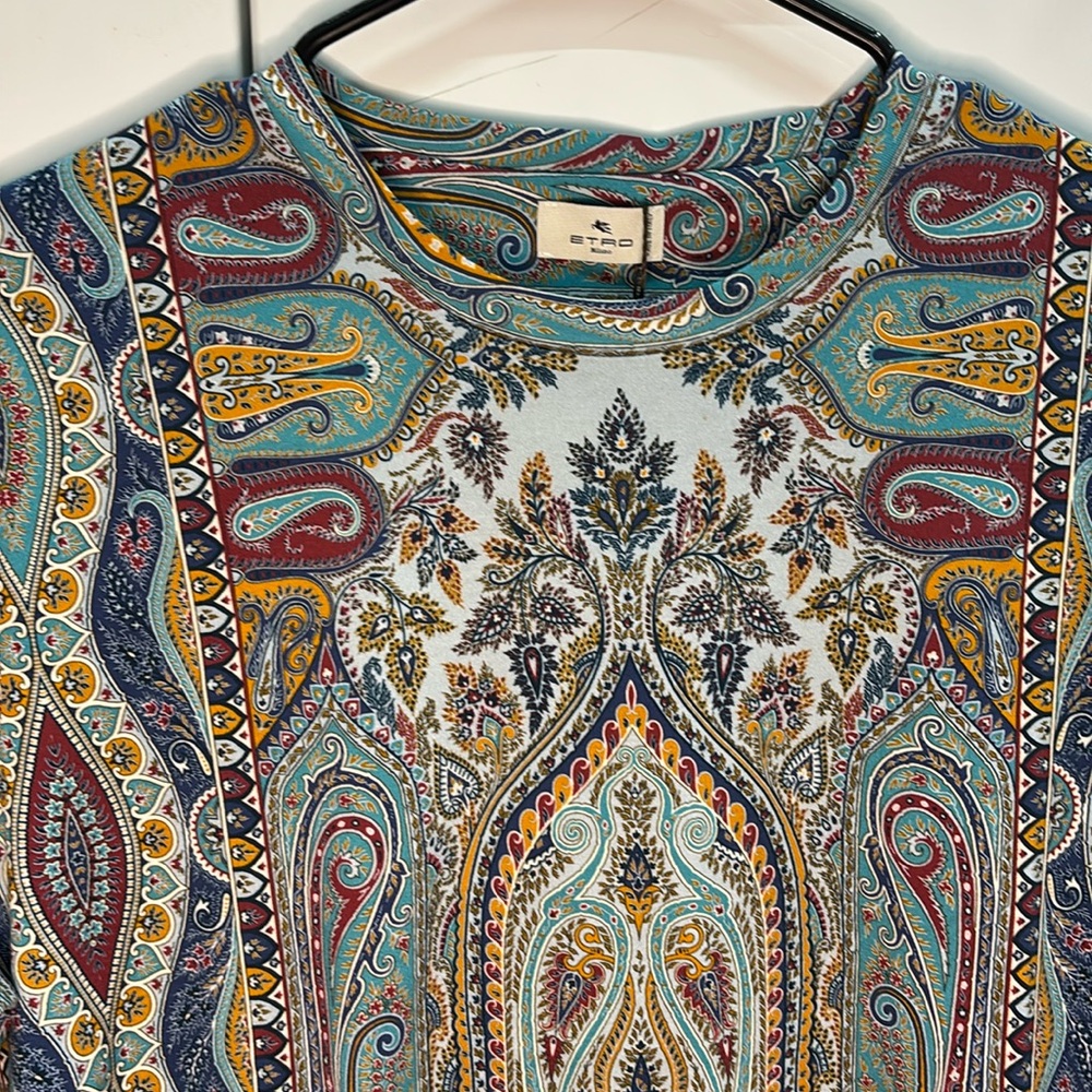 Etro Multicolor Paisley Short Sleeve Tee